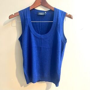 Magaschoni Navy Knit cashmere sleeveless sweater size M